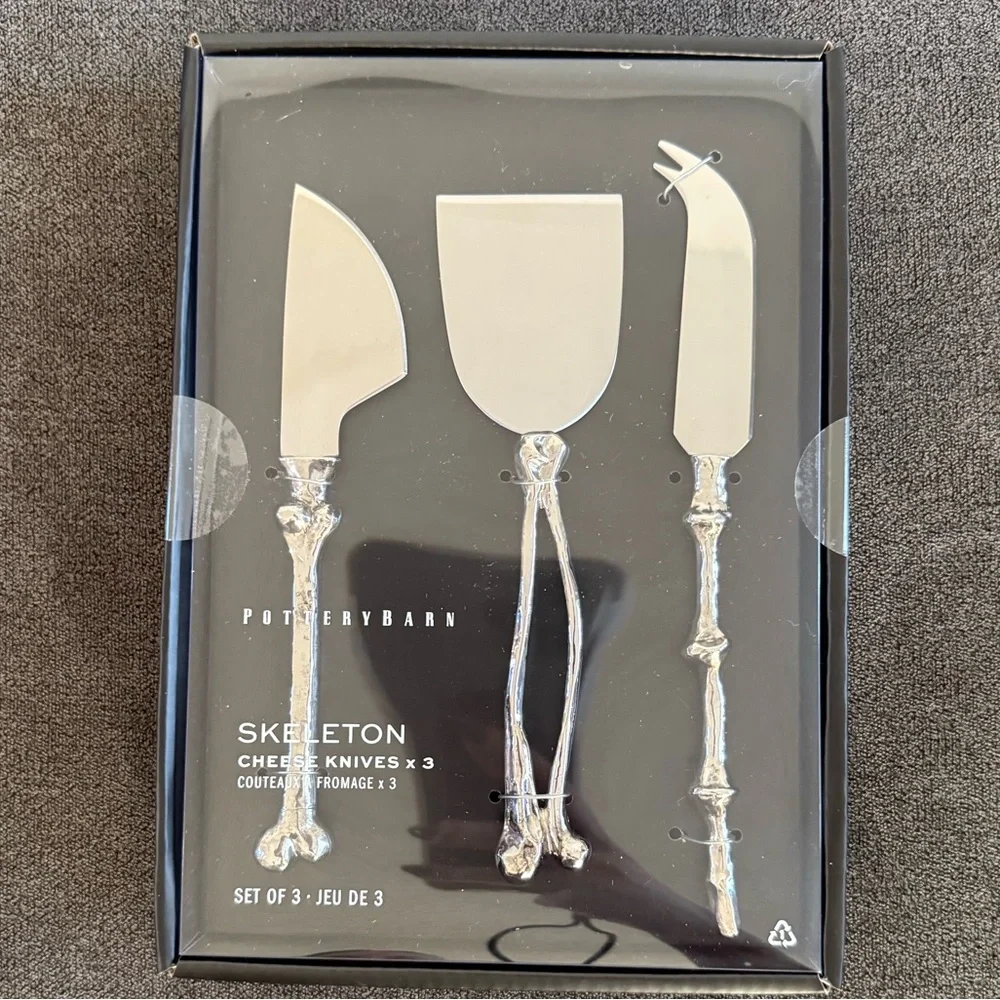 Pottery Barn Skeleton Cheese Knives - Set of 3